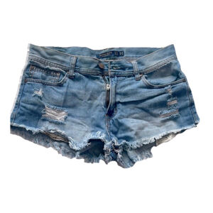 Denim Blvd Ripped Blue Jean Low Rise Short Shorts Size Medium